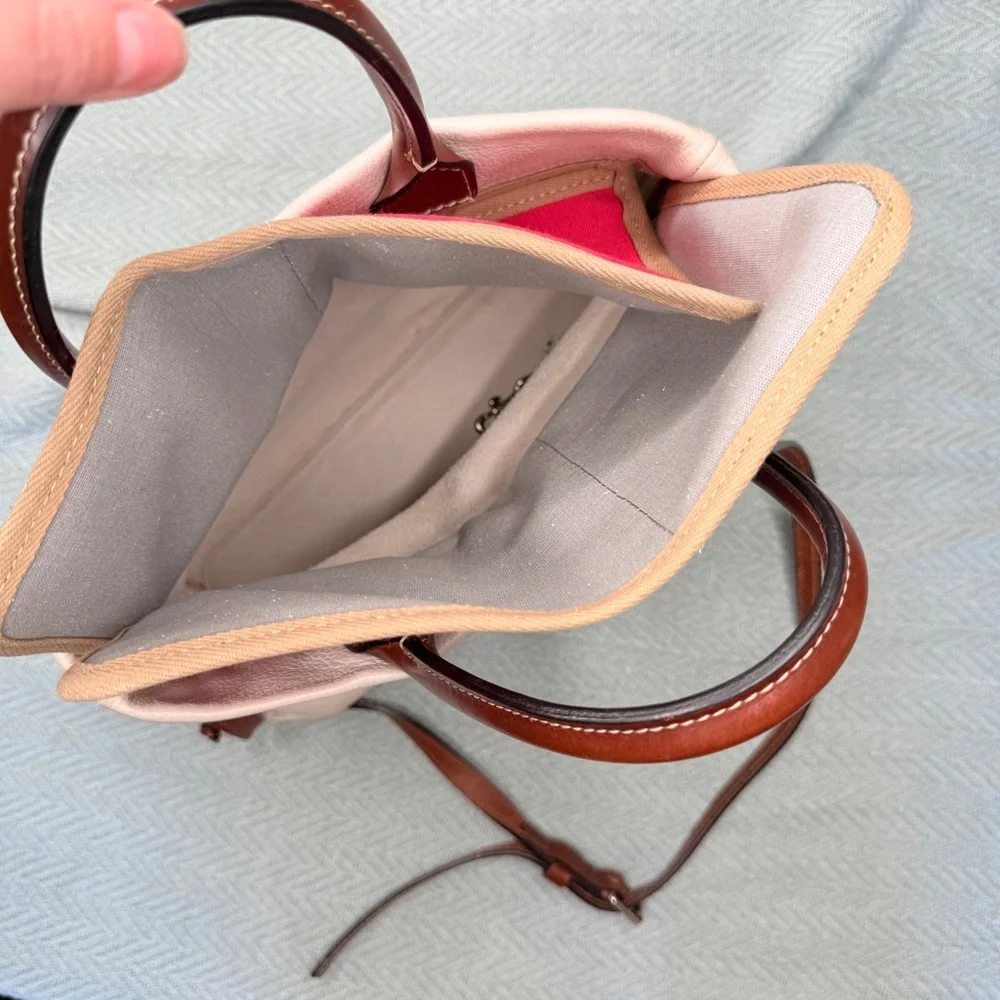 Dooney & Burke Wakefield Tassel Tote leather in bone, gold tone hardware - Picture 8 of 16